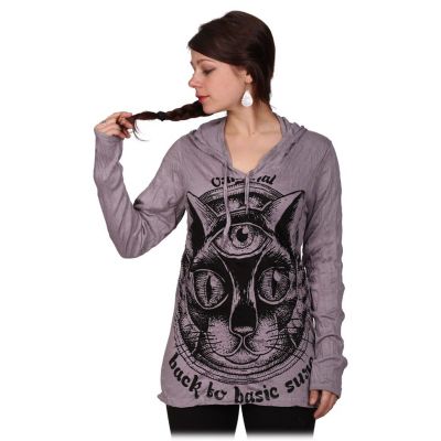 T-shirt con cappuccio da donna Sure Cat's Insight Grey | S - ULTIMO PEZZO