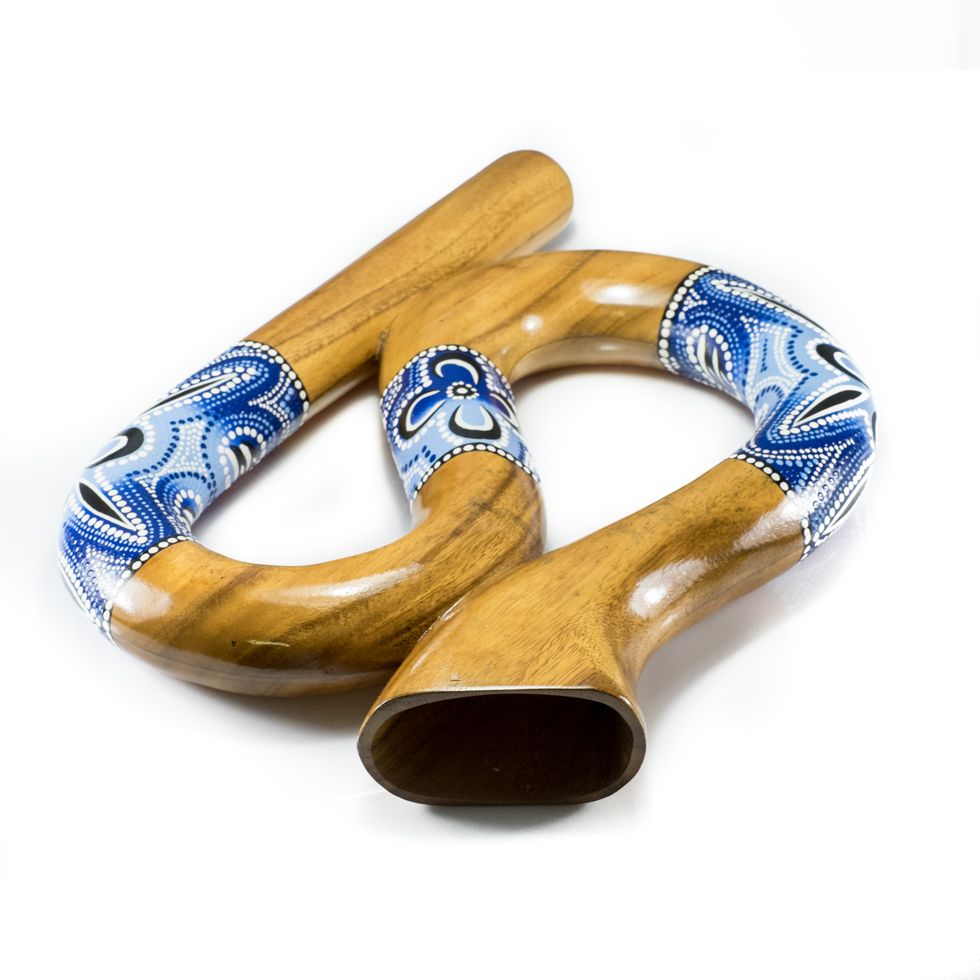 Didgeridoo da viaggio a forma di serpentina di colore blu