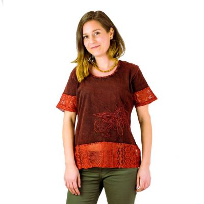T-shirt da donna etno con maniche corte Sudha Mawar Nepal