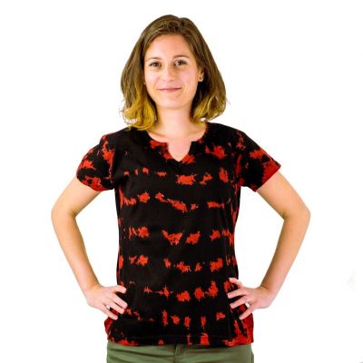 T-shirt da donna con maniche corte Benita Red Nepal