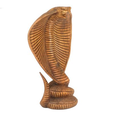 Scultura in legno intagliato Cobra - Altezza 40 cm Indonesia