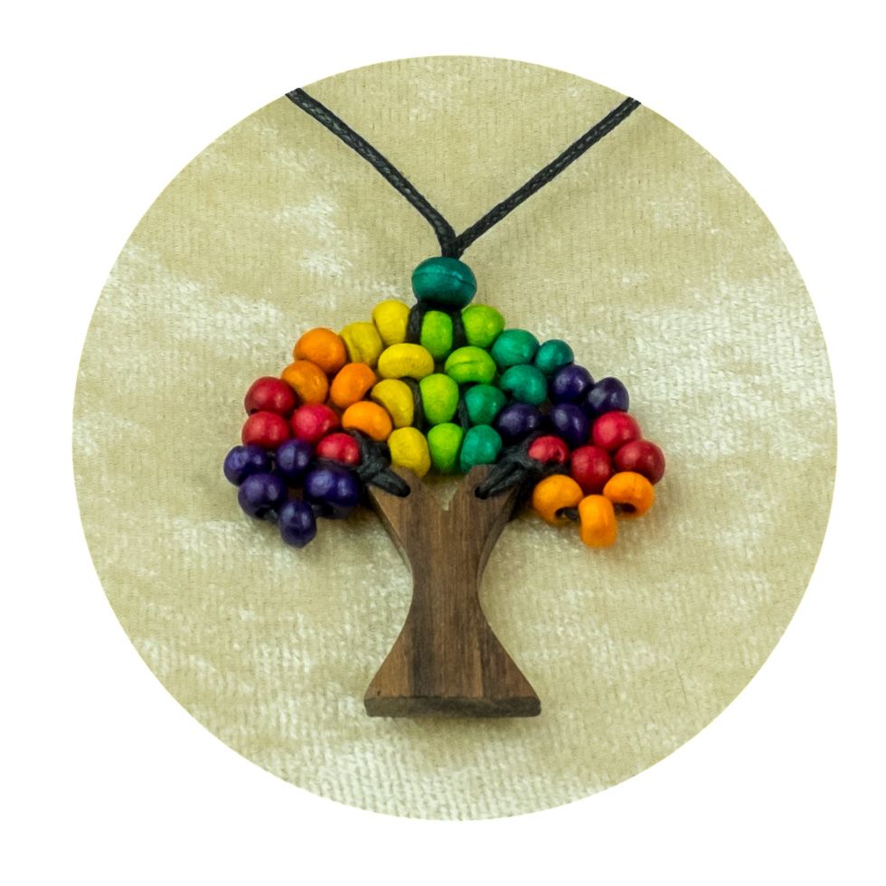 Albero a sospensione in legno - multicolore
