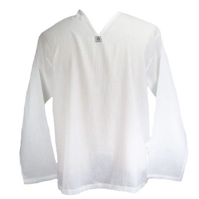 Kurta Abiral White - camicia da uomo con maniche lunghe | M, XL, XXL