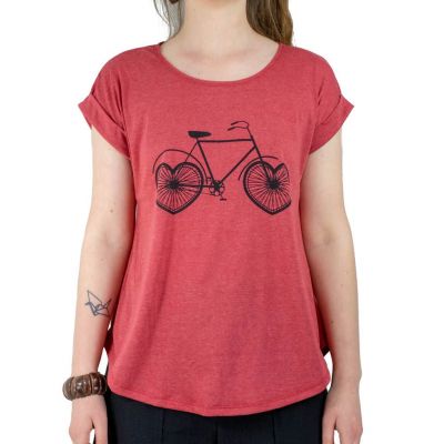 T-shirt da donna con maniche corte Darika Love Bike Red Thailand