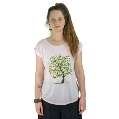T-shirt da donna con maniche corte Darika Meadow Tree Pinkish Thailand