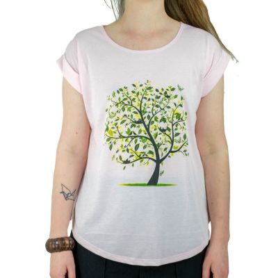 T-shirt da donna con maniche corte Darika Meadow Tree Pinkish Thailand