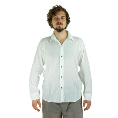 Camicia da uomo con maniche lunghe Tombol White | M, L, XL, XXL, XXXL