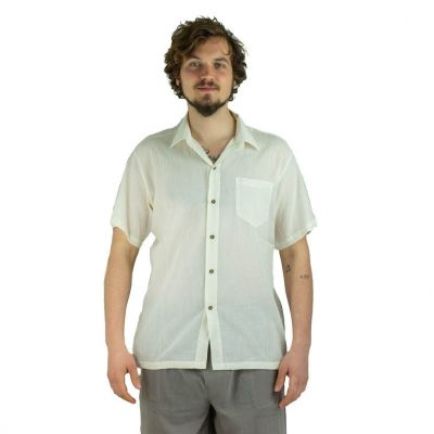 Camicia da uomo a maniche corte Jujur Cream | M, L, XL, XXL, XXXL