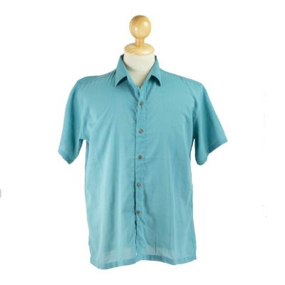 Camicia da uomo a maniche corte Jujur Teal Blue | M, L, XXL, XXXL