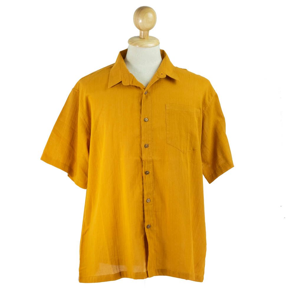 Camicia da uomo a maniche corte Jujur Yellow Thailand