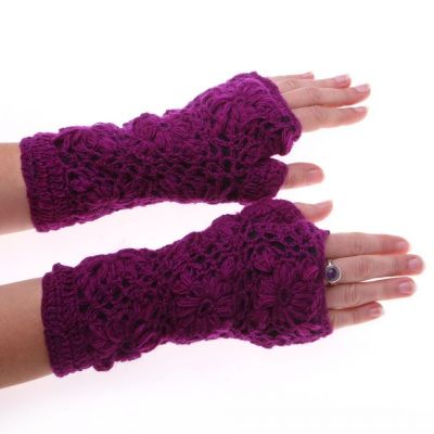 Guanti di lana senza dita Bardia Purple