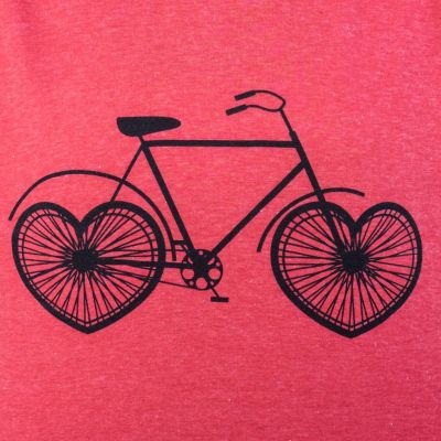 T-shirt da donna con maniche corte Darika Love Bike Red Thailand