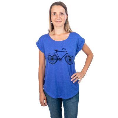 T-shirt da donna con maniche corte Darika Love Bike Blue | UNISIZE