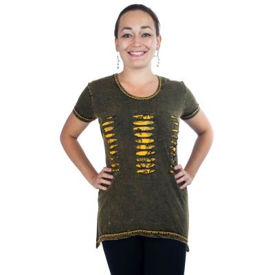 T-shirt da donna etno con maniche corte Ehani Kuning | S, M, L