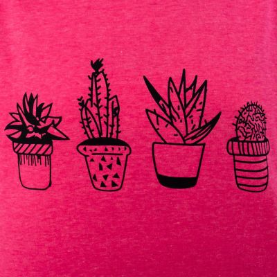 T-shirt da donna con maniche corte Darika Cacti Pink Thailand