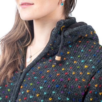 Maglione di lana da donna Rainbow Hearts