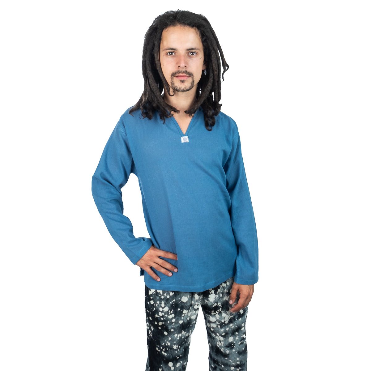 Kurta Abiral Blue - camicia da uomo con maniche lunghe Thailand