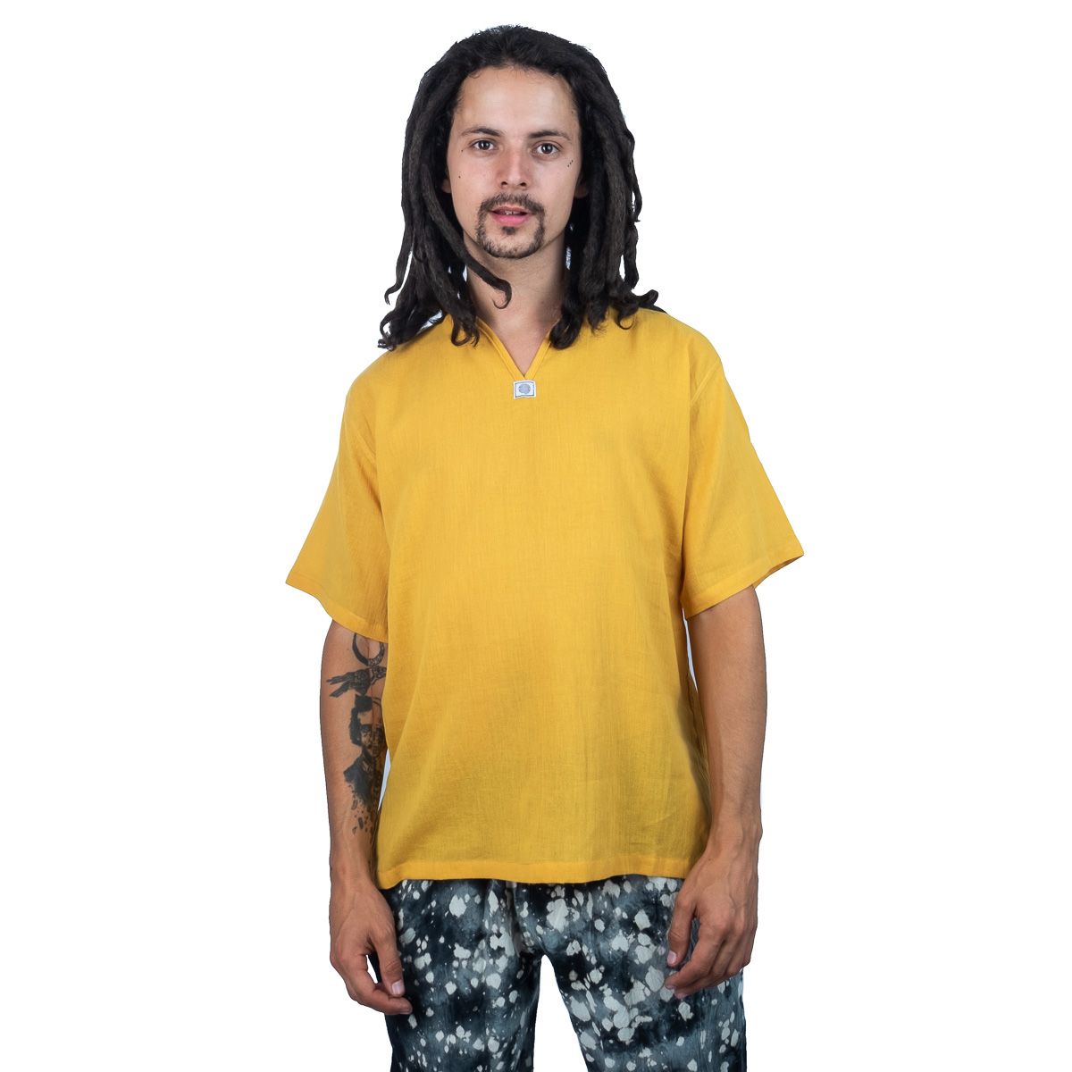 Kurta Lamon Mustard - camicia da uomo con maniche corte Thailand