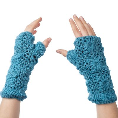 Guanti di lana senza dita Bardia Petrol Blue | guanti senza dita, set archetto e guanti senza dita