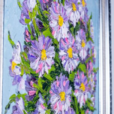 Vaso di pittura di fiori viola