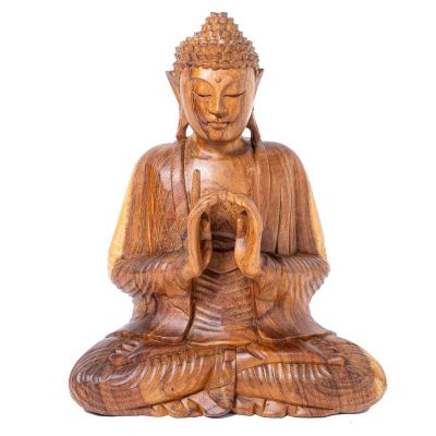 Statua in legno intagliato del Buddha seduto 2 | 52 cm