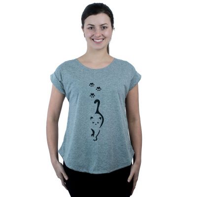 T-shirt donna manica corta Darika Cat Footprints | UNISIZE
