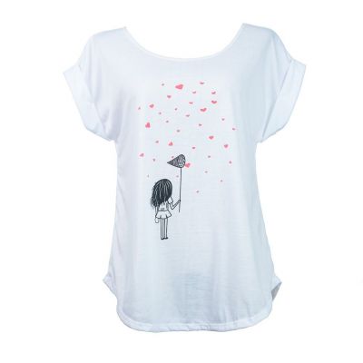 T-shirt da donna con maniche corte Darika Catching Hearts | UNISIZE