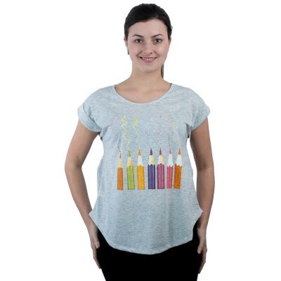 T-shirt donna manica corta Darika Crayons | UNISIZE