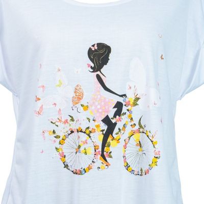T-shirt donna manica corta Darika Fragrant Bike White Thailand