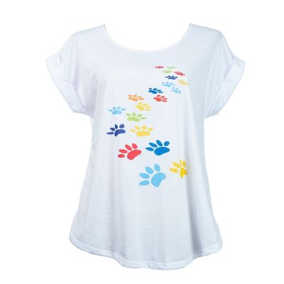 T-shirt da donna con maniche corte Darika Pawprints | S/M