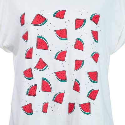 T-shirt donna manica corta Darika Watermelons White Thailand