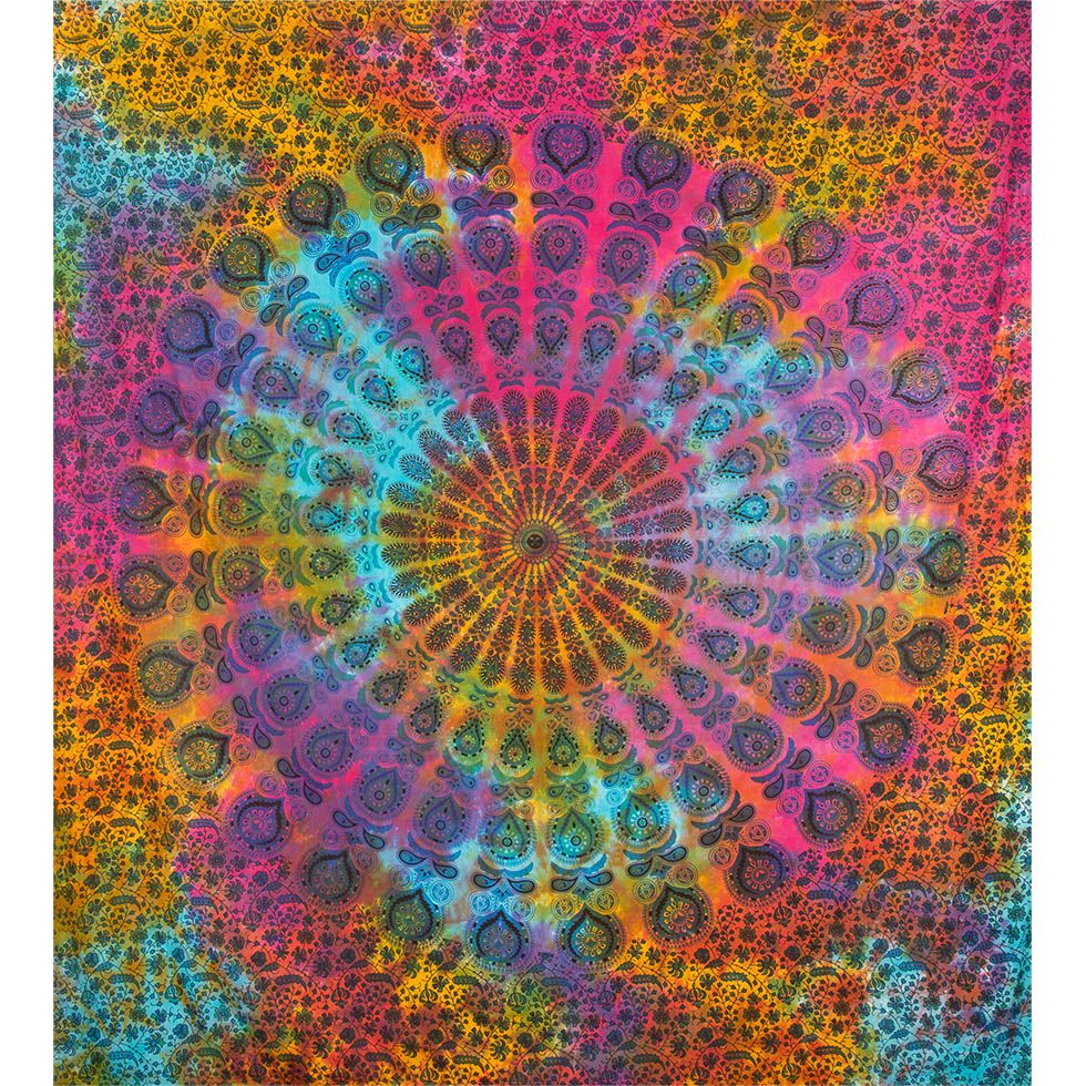 Copriletto in cotone Colorful Meditation India