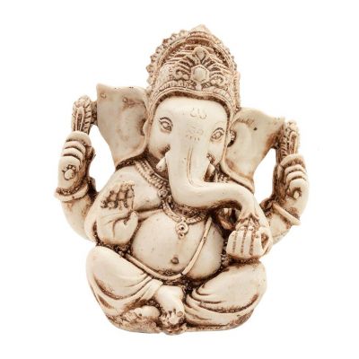 Statuetta in resina decorata White Ganesh | piccolo, grande