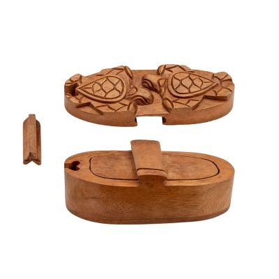 Portagioie puzzle in legno Due tartarughe Indonesia