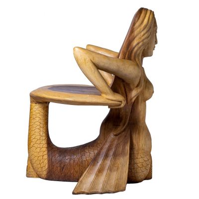 Sedia in legno intagliata a mano Mermaid Indonesia