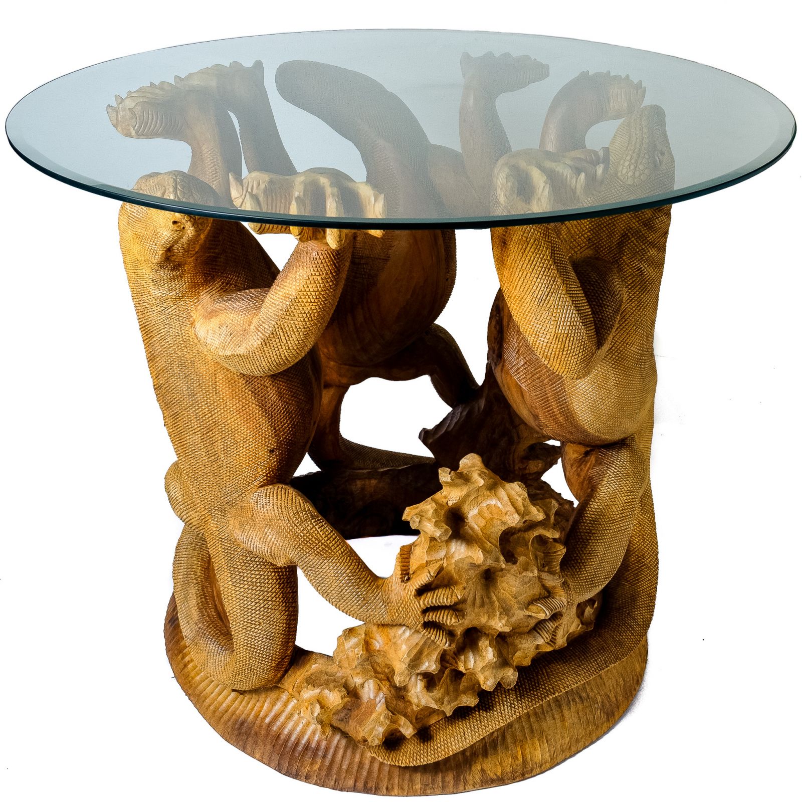 Tavolo in legno intagliato a mano Comodo Dragons Indonesia