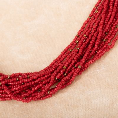Collana di perline Faraja Red India