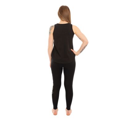 Abbigliamento yoga in cotone Doppio Dorje e Chakra - nero - - set top + leggings L/XL Nepal