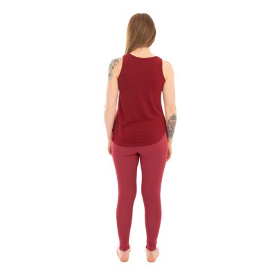 Abbigliamento yoga in cotone Doppio Dorje e Chakra – rosso - - set top + leggings L/XL Nepal