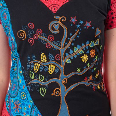 T-shirt etno da donna con maniche corte Albero della vita Nepal
