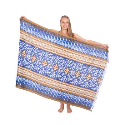 Sarong / pareo / sciarpa da spiaggia Ophelia – marrone-blu