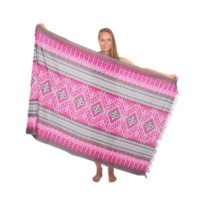 Sarong / pareo / sciarpa da spiaggia Ophelia – grigio-rosa