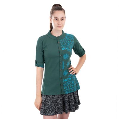 Camicia verde da donna con motivo paisley Anberia Green | S, M, L, XL, XXL