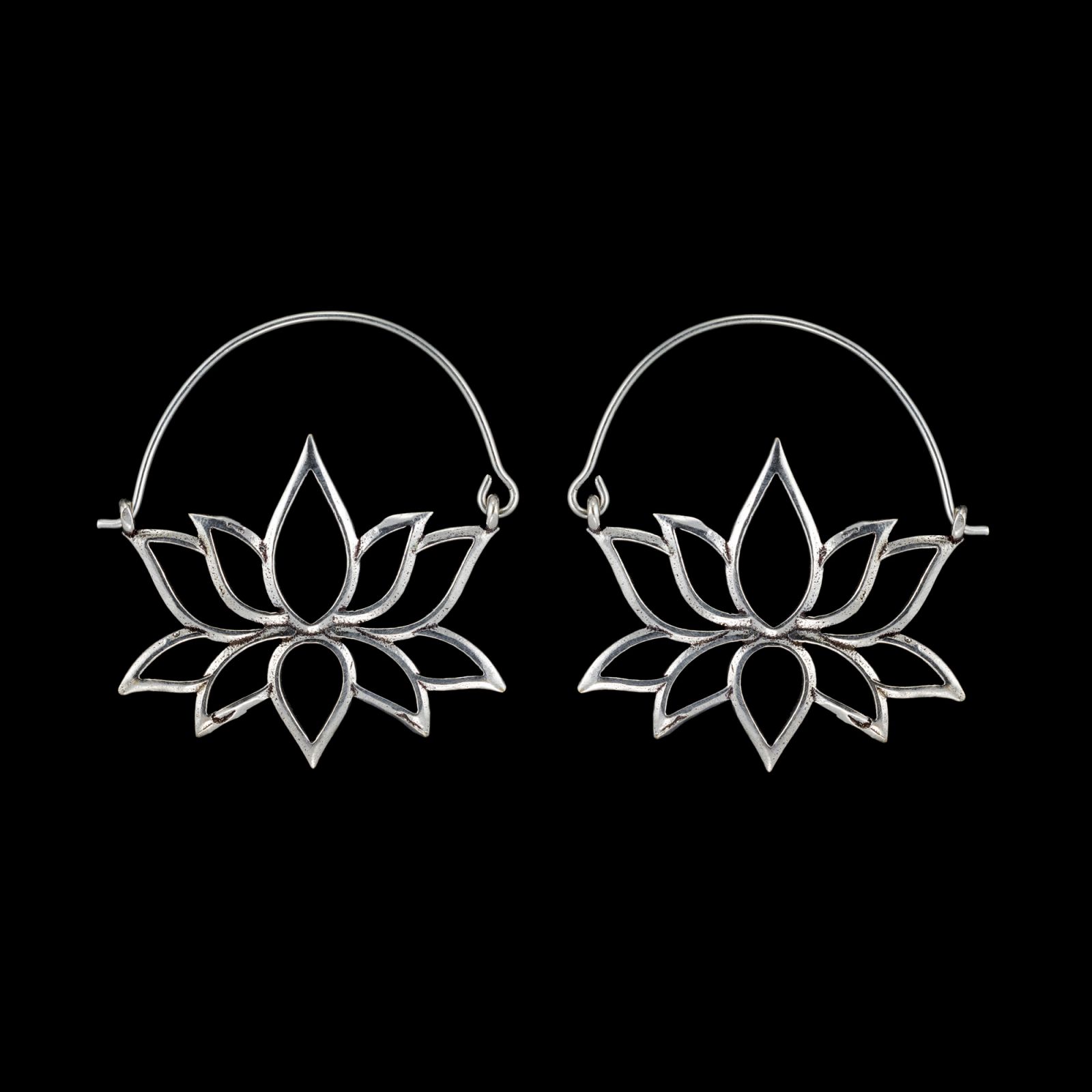Orecchini in argento tedesco Lotus Flower 1 India