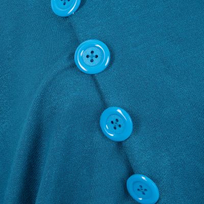 Poncho / mantella da donna con bottoni Kanya Blue Thailand