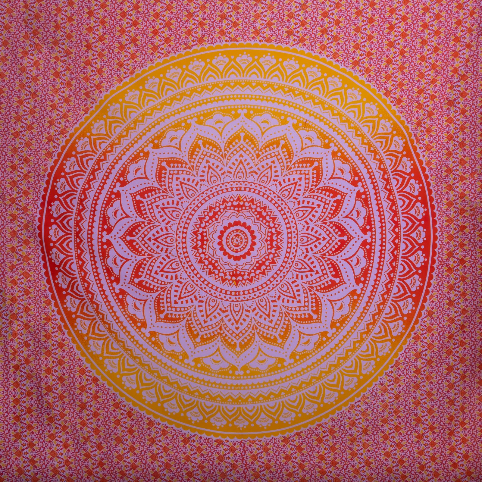 Copriletto in cotone Mandala - rosso-giallo 2 India
