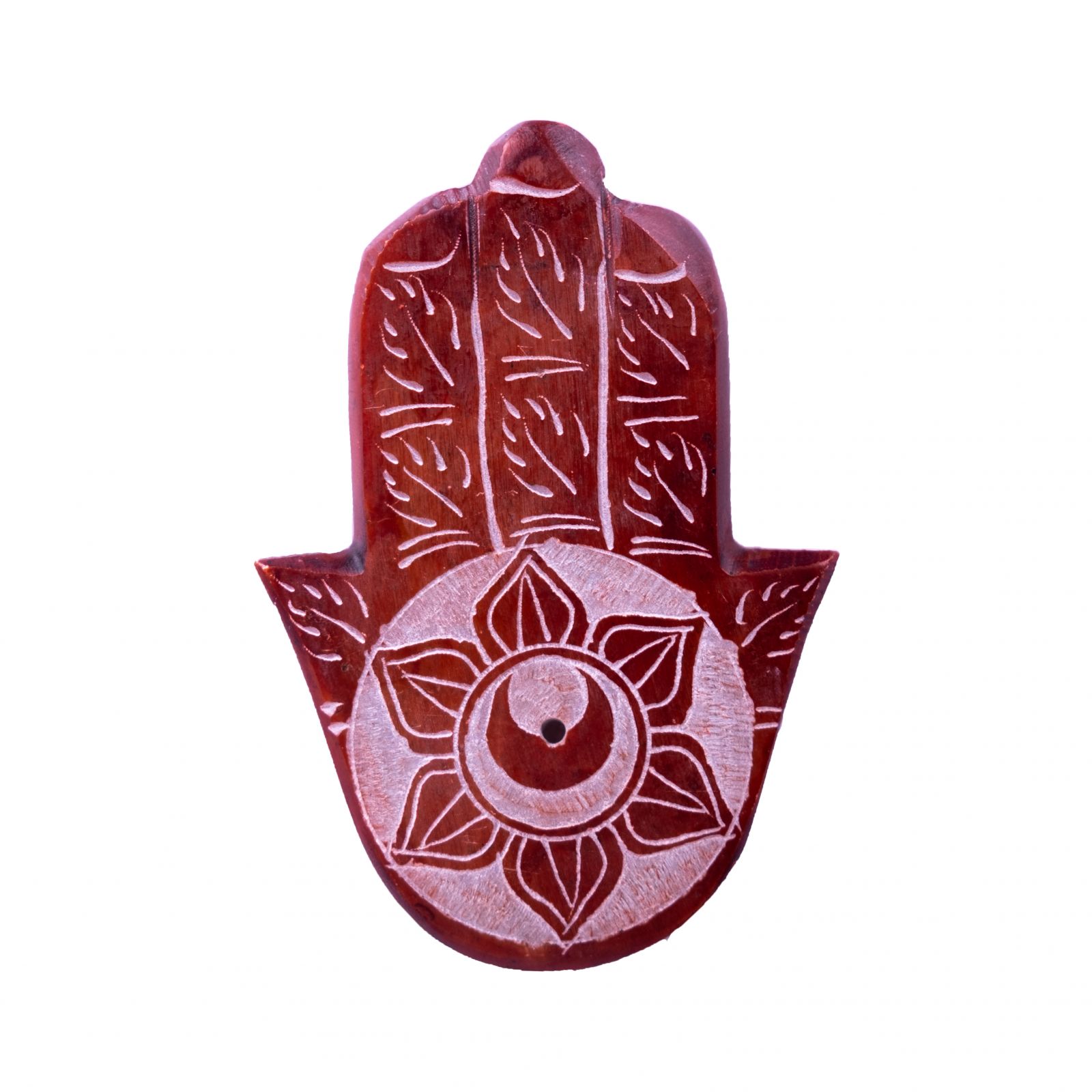 Porta incenso in marmo Hamsa – rosso 2 India