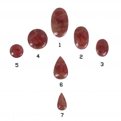 Pietra semipreziosa tagliata – Quarzo fragola | 1, 2, 3, 4, 5, 6, 7