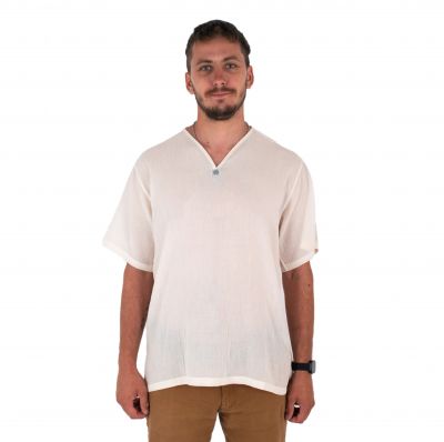 Kurta Lamon Cream - camicia da uomo con maniche corte | S, M, L, XL, XXL, XXXL