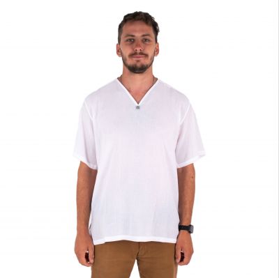 Kurta Lamon White - camicia da uomo con maniche corte | S, M, L, XL, XXL, XXXL